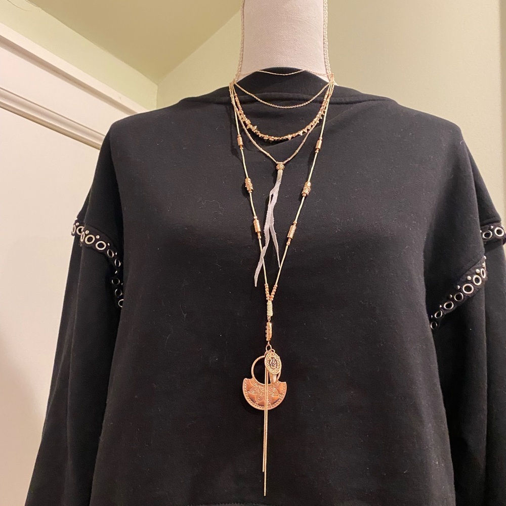 New Free People River and Roads Layered Necklace